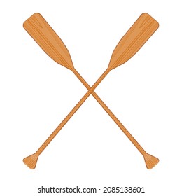 Two Wooden Crossed Oars Raster Isolated Stock Illustration 2085138601