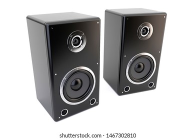 two-way speaker system. Isolate on white background. 3d rendering