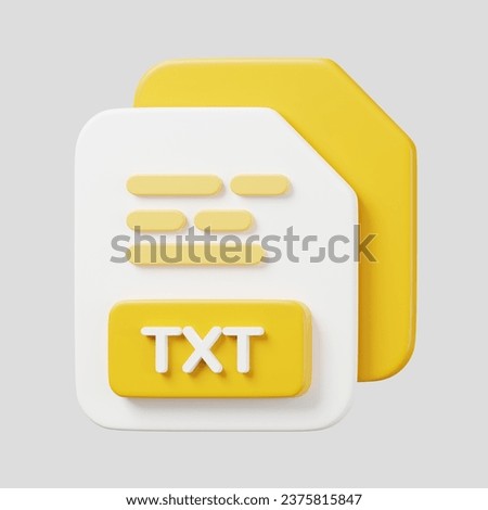 txt file document. File type icon. Files format and document concept. 3d Render illustration.