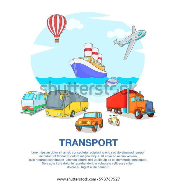 Types of transport concept\
set. Cartoon illustration of types of transport  concept for\
web