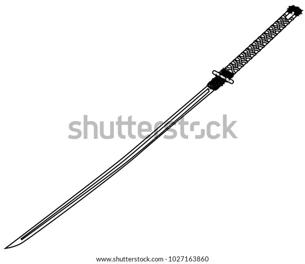 Typical Samurai Sword Isolated On White Stock Illustration 1027163860 ...
