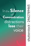 Typographic Banner on the power of silence with green and red gradient background