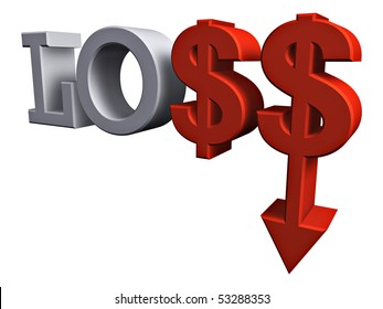 Typographic Play On Concept Of Financial Loss