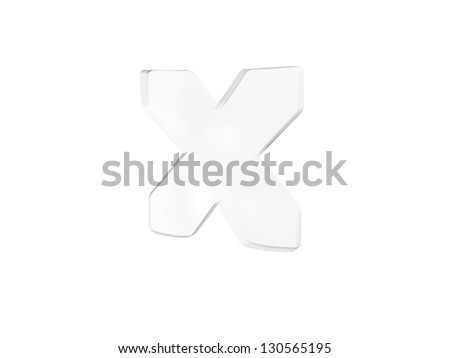 typography 3d render isolated on white background