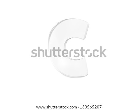 typography 3d render isolated on white background