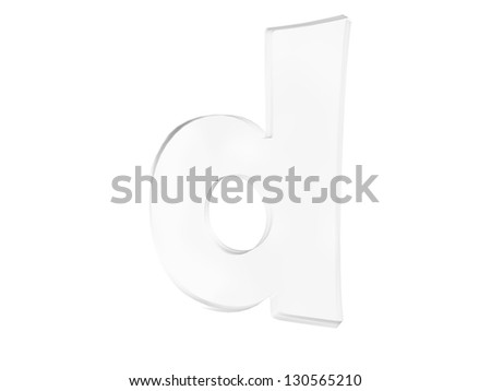 typography 3d render isolated on white background