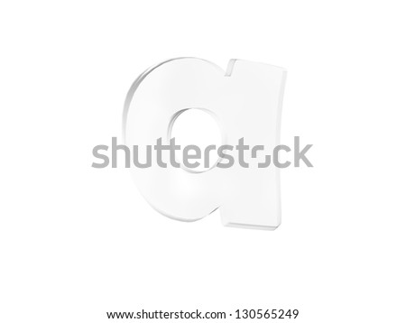 typography 3d render isolated on white background
