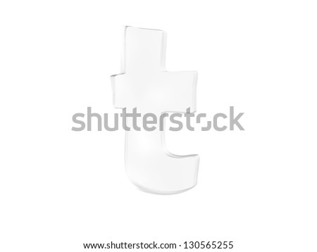typography 3d render isolated on white background