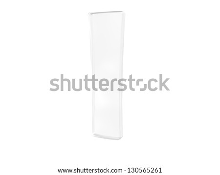 typography 3d render isolated on white background