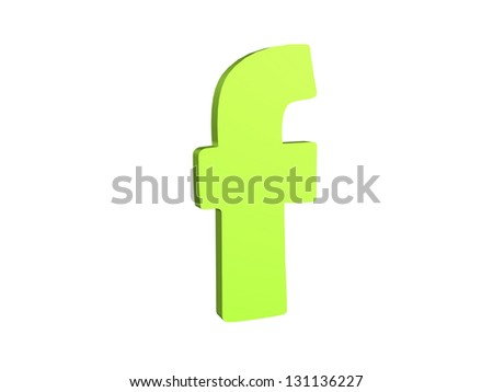 typography 3d render isolated on white background