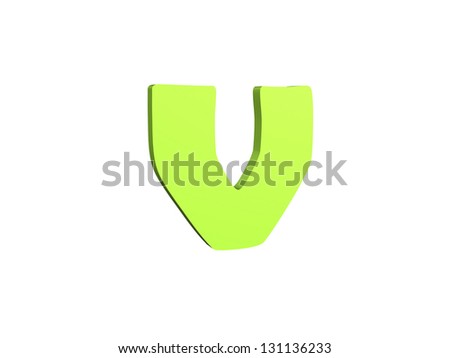 typography 3d render isolated on white background