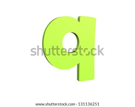 typography 3d render isolated on white background