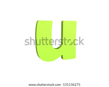 typography 3d render isolated on white background