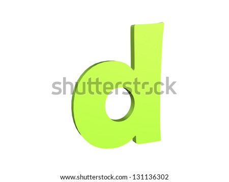 typography 3d render isolated on white background