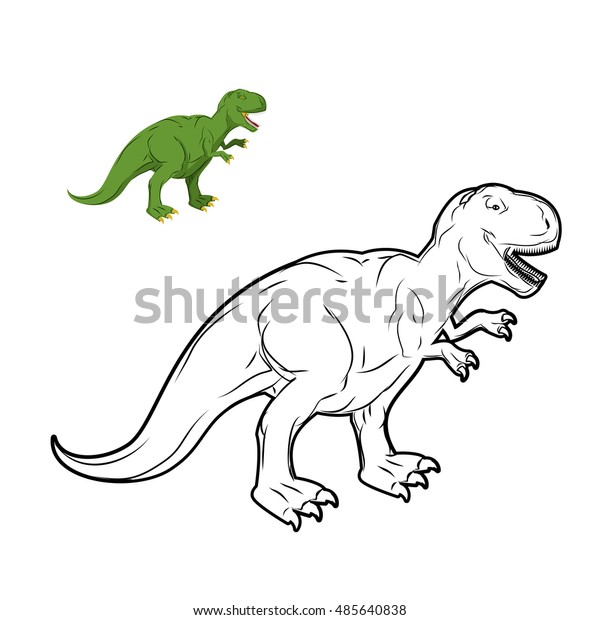 Tyrannosaurus Rex Dinosaur Coloring Book Prehistoric Stock Illustration