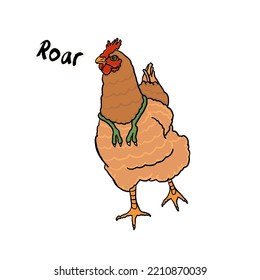 Tyrannosaurus Rex Funny Hen Shouting Roar