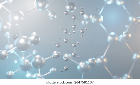tyrosine molecular structure, 3d model molecule, l-tyrosine structural chemical formula view from a microscope
