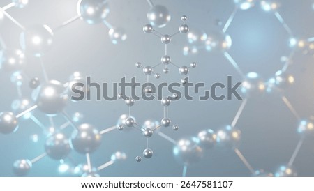 tyrosine molecular structure, 3d model molecule, l-tyrosine structural chemical formula view from a microscope