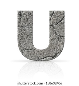 U  Letter Cracked Cement Texture