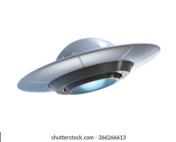 Ufo - Чужой космический корабль, летающая тарелка 3d рендеринг