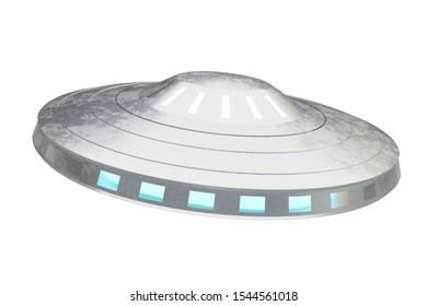 Ufo Alien Spaceship Isolated On White Stock Illustration 1544561018 ...