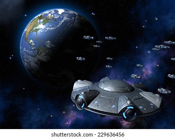 UFO attacks the Earth