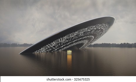 UFO crash into a lake