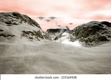 Ufo Crash On A Mountain Pick