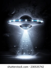 UFO in dark night