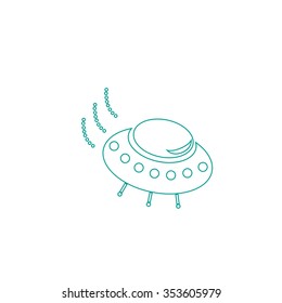 Ufo Outline Symbol On White Background Stock Illustration 353605979 ...