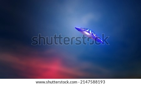 UFO. Undefined Flying Object. 3D render illustration