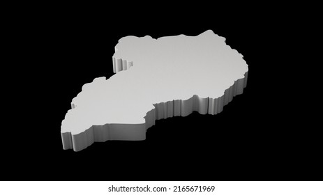 Uganda 3d Map On Black Background Stock Illustration 2165671969 ...