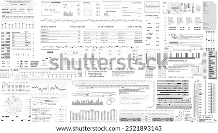 UI infographic elements HUD technological . white background Texture.HUD 2GFX Technology Sci Fi 2D texture.