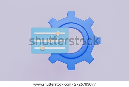 UI panel with gear and slider, System or application preference controls