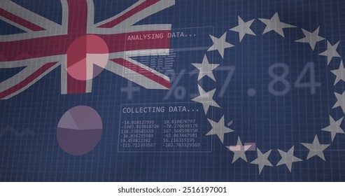 UK and EU flags with binary code and financial data image. Brexit, economy, finance, European Union, United Kingdom, currency - Powered by Shutterstock