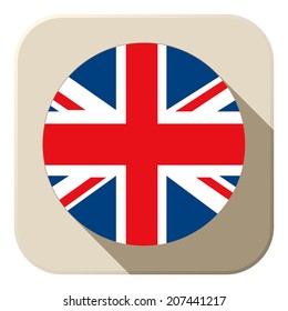 UK Flag Button Icon Modern