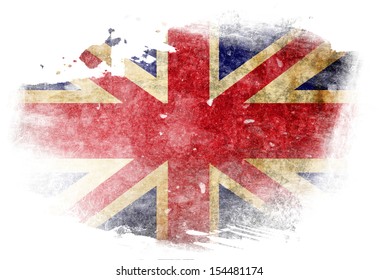 UK Flag  With Some Grunge Effects And Lines