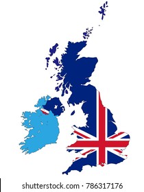 Map Uk Filled Union Jack Flag Stock Vector (Royalty Free) 50844667 ...