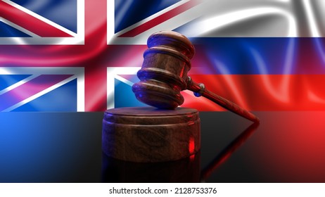 UK Sanctions Against Russia. UK Restrictive Measures In Response To The Crisis In Ukraine. 3d Illustration.