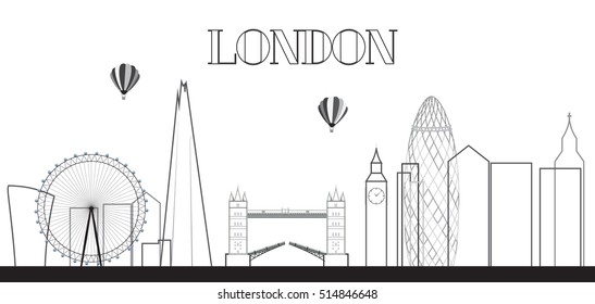 Uk Silhouette London City Background Vector Stock Vector (Royalty Free ...