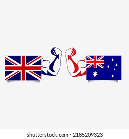 Uk Vs Australia Flag Hero United Stock Illustration 2185209323 ...