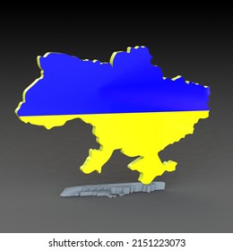 Ukraine Map, Russian Warship 3d Model