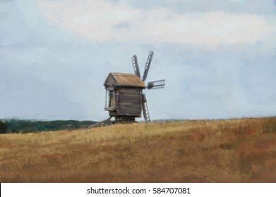 Ukraine, windmill paintings, landscape