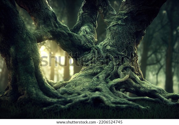 Ulcerated Tree Spirit Concept Art Digital Stock Illustration 2206524745   Ulcerated Tree Spirit Concept Art 600w 2206524745 