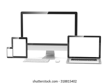 Ultimate Web Design Laptop Smartphone Tablet Stock Illustration ...