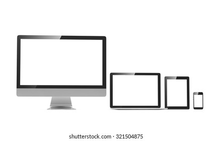 Black Communication Technology Devices Stock Vector Stock Vector ...
