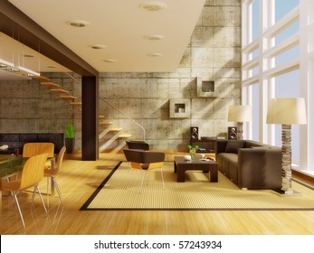 Ultra Modern  Hi-tech Design  Interior With High Wall