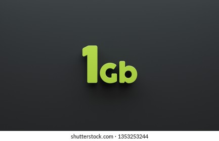 Ultra Pack Green Letters. 1Gb. 3D Illustration.