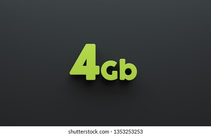 Ultra Pack Green Letters. 4Gb. 3D Illustration.