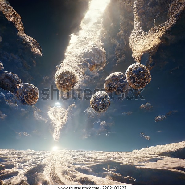 Ultra realistic fractals time machine in\
the heavens. Fantasy art digital\
illustration.